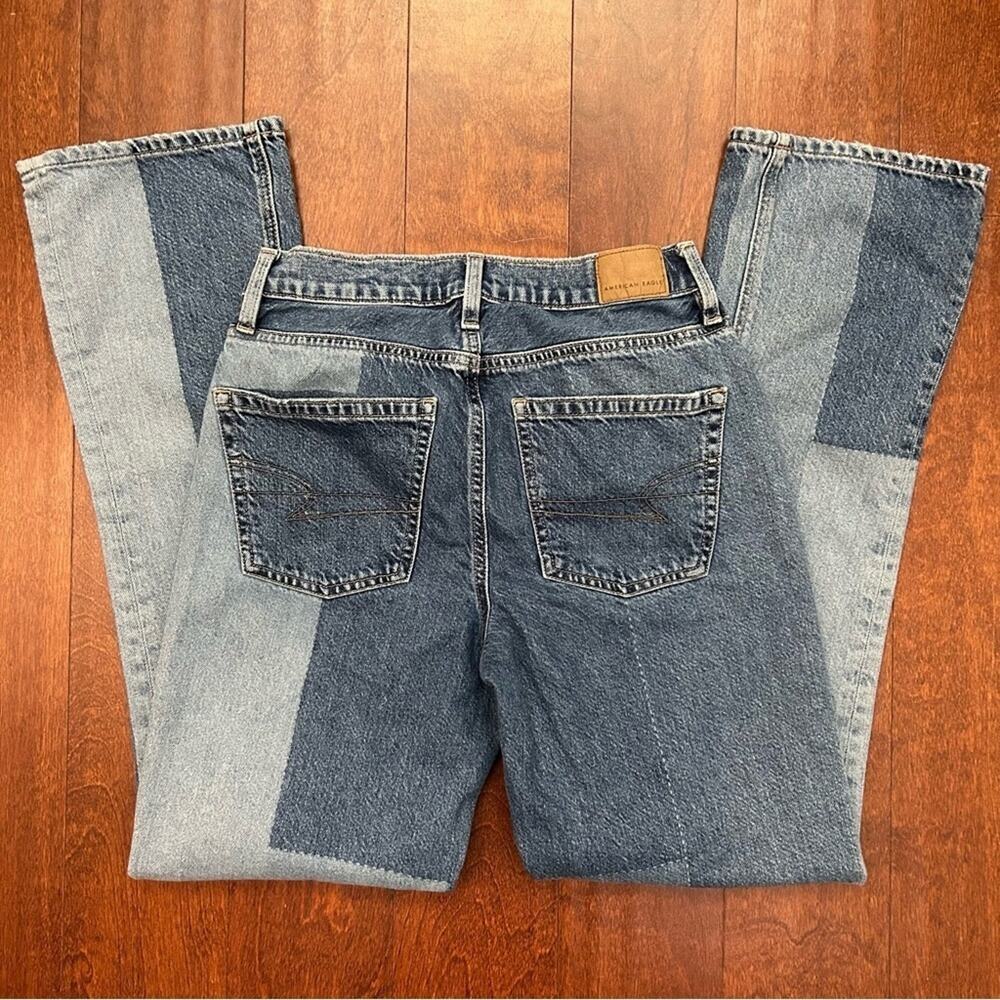 American Eagle 90s Bootcut Patchwork Pattern Blue… - image 8